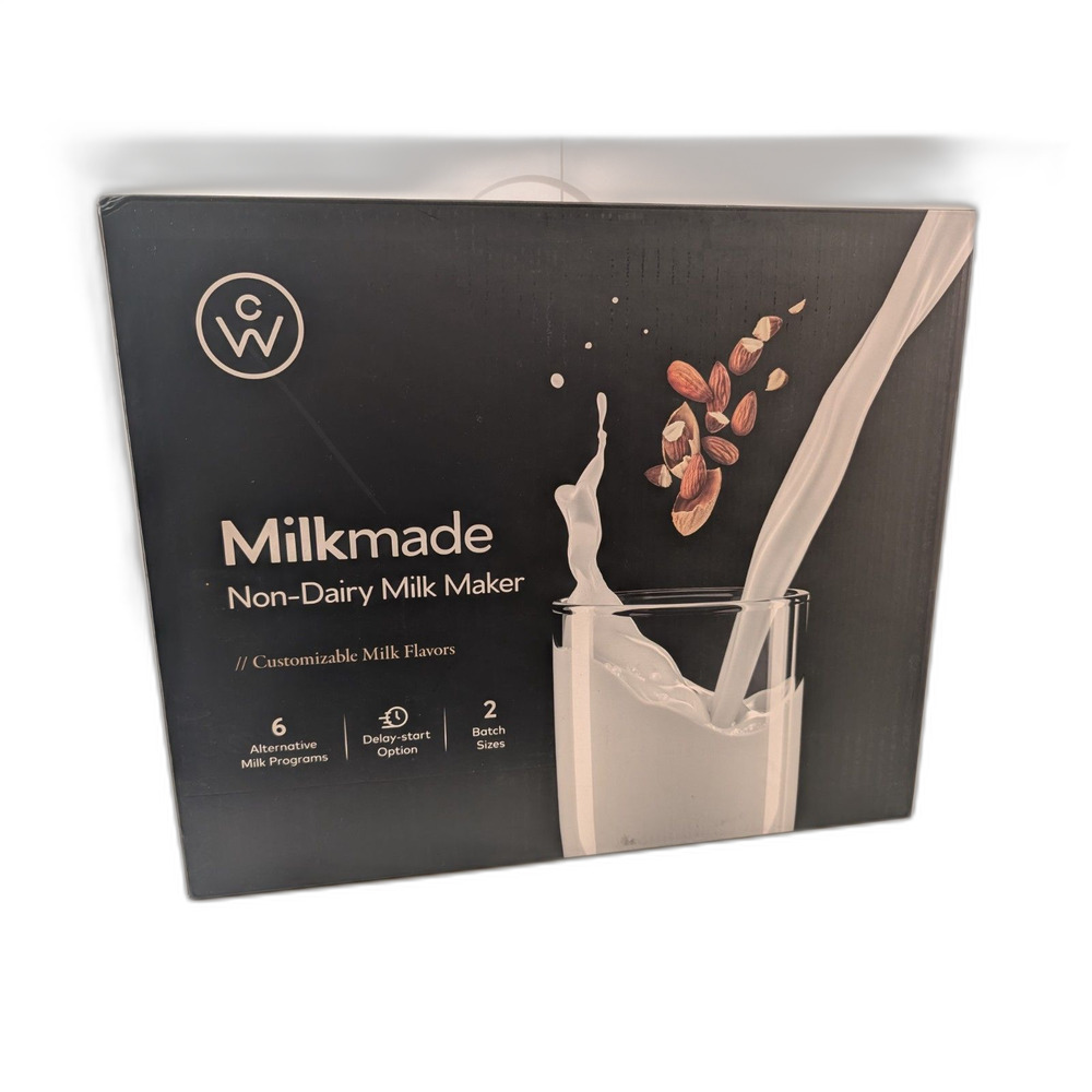 ChefWave Milkmade Non Dairy 6-in-1 Milk Maker Silver Black with Glass Pitcher